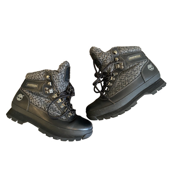 TIMBERLAND Boots Women's Size 7.5 Rare Euro Hiker Black Leather Hiking Gorpcore - Picture 1 of 13